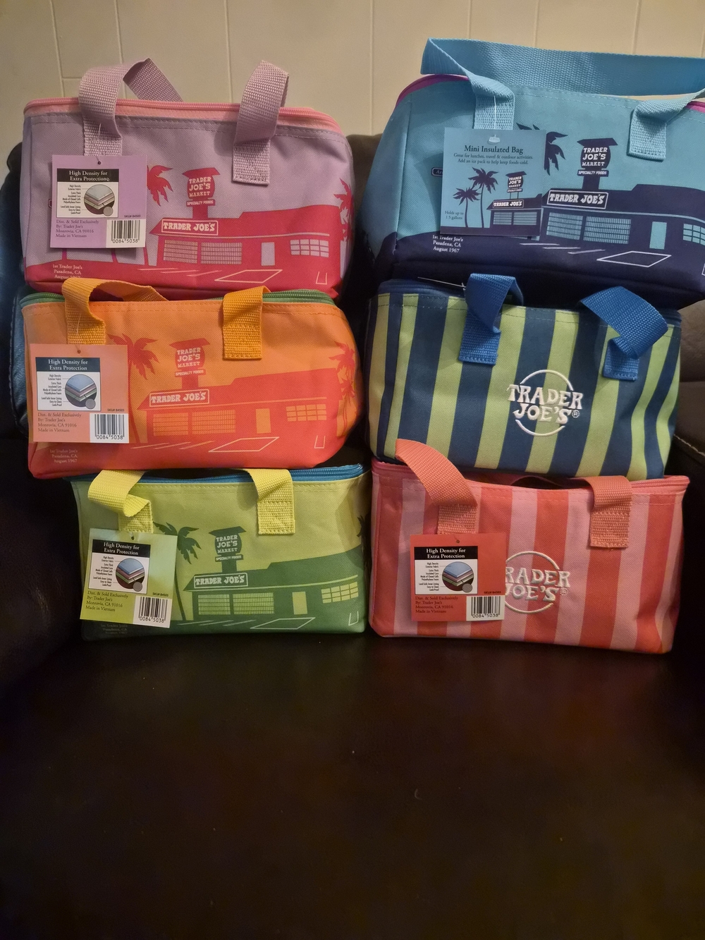 Trader Joe's "Summer Fun” Mini Insulated Tote Bags (Choose Pattern)